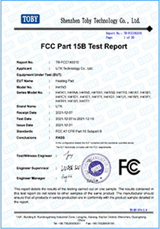 Heatmate FCC Safety Certificate