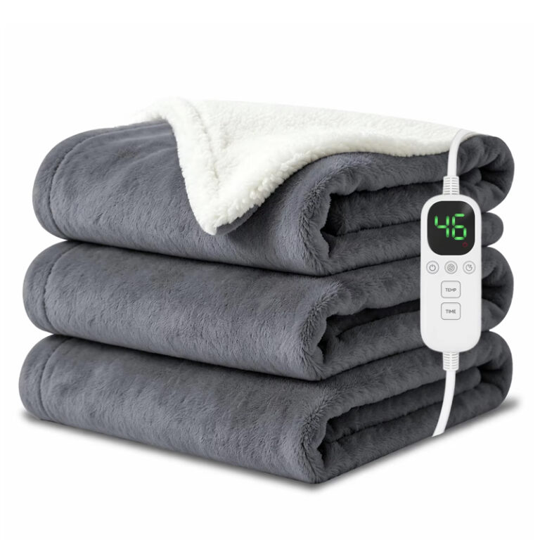Luxury Electric Heated Blanket Faux Fur Fleece Throw Blanket Adjustable Temperature Washable Cozy Sofa Bed Winter Blanket