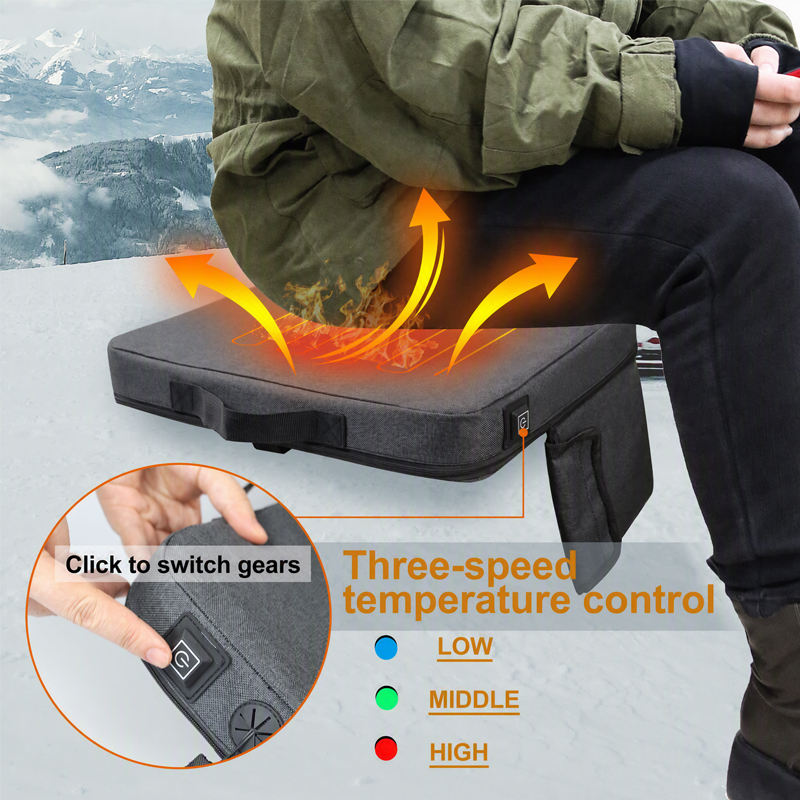 Heated lumbar cushion used while relaxing