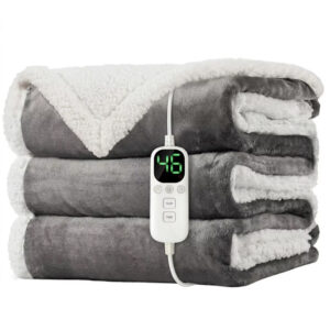 Electric Heated Blanket with Adjustable Heat Settings and Timer