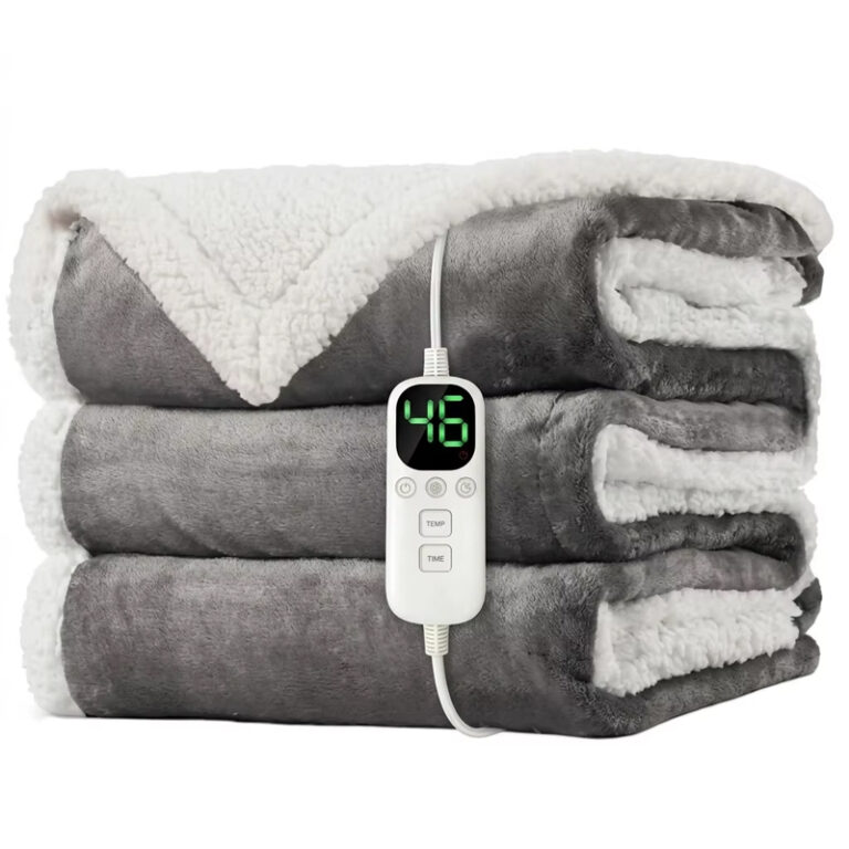 Electric Heated Blanket with Adjustable Heat Settings and Timer