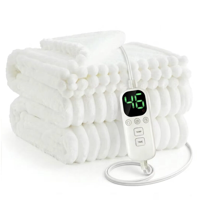 King Size Electric Heated Blanket with Dual Control, Adjustable Heat and Timer