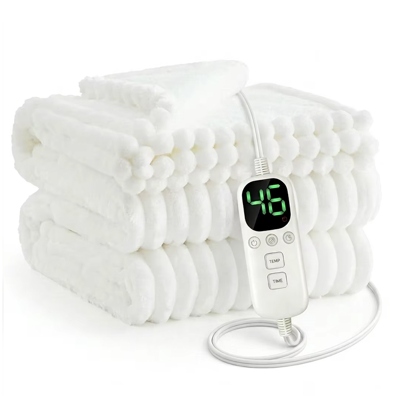 King Size Electric Heated Blanket with Dual Control, Adjustable Heat and Timer