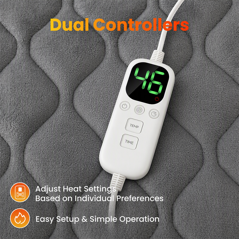 Dual-zone heated mattress pad used by two sleepers