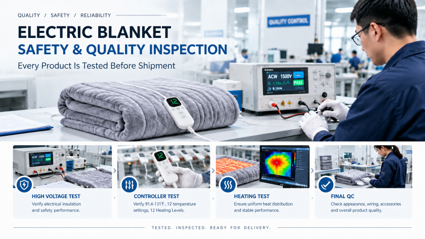 Electric Blanket Safety Testing & Quality Inspection Before Shipment