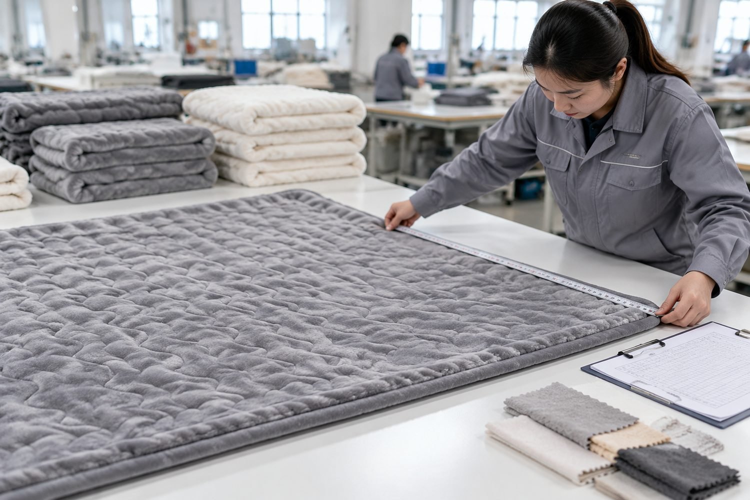 Electric blanket sample inspection and quality control before bulk production