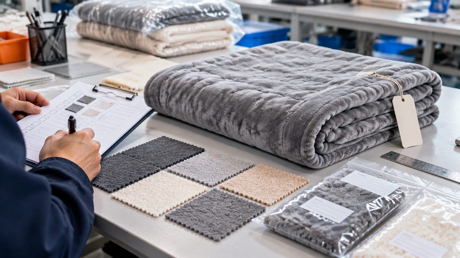 Electric blanket sample inspection and quality control before bulk production